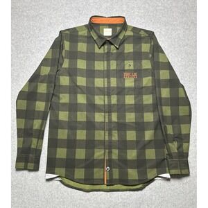 Troy Lee Designs Green Plaid Men's Grind Flannel Jersey Snap Button Size Large
